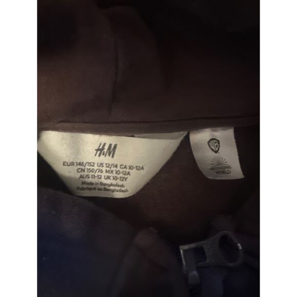 Kids 12 14 H&M Brown Zip Harry Potter Wizarding World Hedwig Snowy Owl Hoodie - Picture 3 of 5